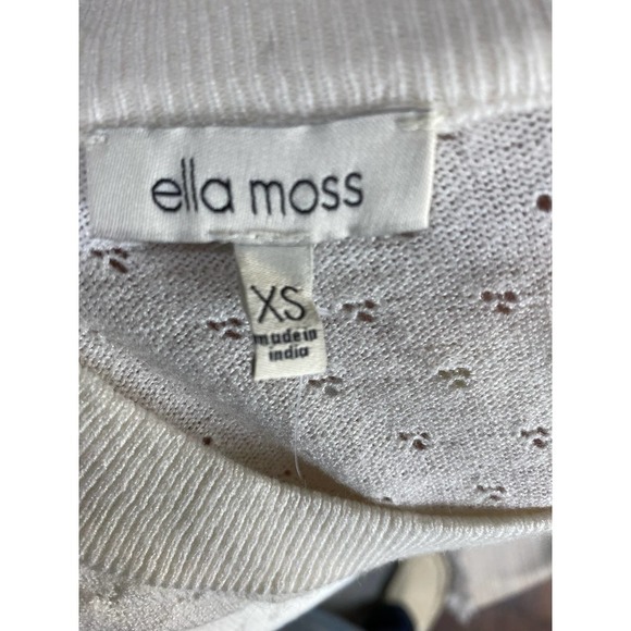 Ella Moss Cream White Boho Puff Sleeved Short Sleeved Sweater Top Size XS NWT - Picture 9 of 10
